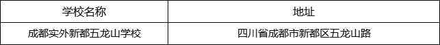 成都市成都實(shí)外新都五龍山學(xué)校地址在哪里？