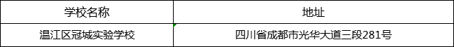 成都市溫江區(qū)冠城實(shí)驗(yàn)學(xué)校地址在哪里？