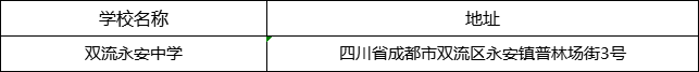 成都市雙流永安中學(xué)地址在哪里？