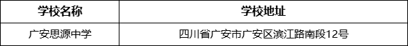 廣安市廣安思源中學學校地址在哪里？