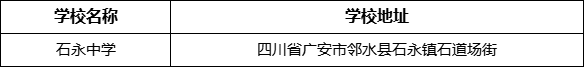 廣安市石永中學學校地址在哪里？