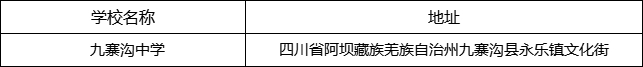 阿壩州?九寨溝中學(xué)地址在哪里？