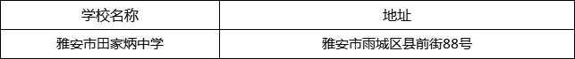 雅安市田家炳中學(xué)地址在哪里？