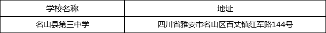 雅安市名山縣第三中學地址在哪里？