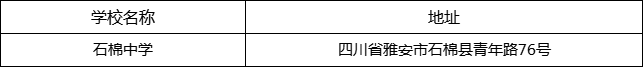 雅安市石棉中學(xué)地址在哪里？