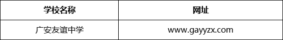 廣安市廣安友誼中學(xué)網(wǎng)址是什么？