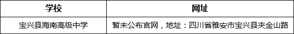 雅安市寶興縣海南高級中學(xué)網(wǎng)址是什么？