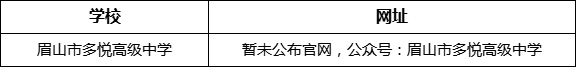 眉山市多悅高級中學網址是什么？