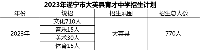 2024年遂寧市大英縣育才中學(xué)招生計(jì)劃是多少？