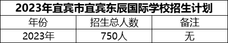 2024年宜賓市宜賓東辰國際學校招生計劃是多少？