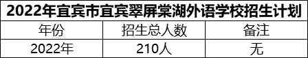 2024年宜賓市宜賓翠屏棠湖外語學校招生計劃是多少？