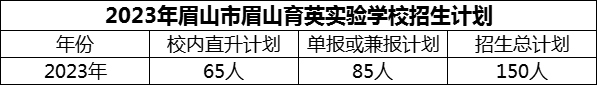 2024年眉山市眉山育英實(shí)驗(yàn)學(xué)校招生計(jì)劃是多少？