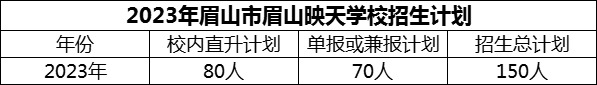 2024年眉山市眉山映天學(xué)校招生計劃是多少？