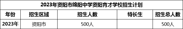 2024年資陽(yáng)市綿陽(yáng)中學(xué)資陽(yáng)育才學(xué)校招生計(jì)劃是多少？