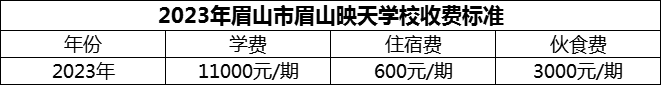 2024年眉山市眉山映天學校學費多少錢？