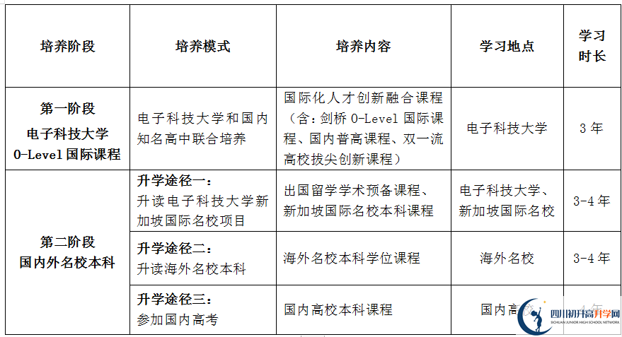 電子科技大學(xué)新加坡O-Level國際課程2024年招生簡章