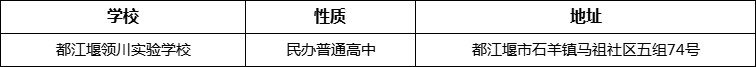 成都市都江堰領(lǐng)川實(shí)驗(yàn)學(xué)校地址在哪里？